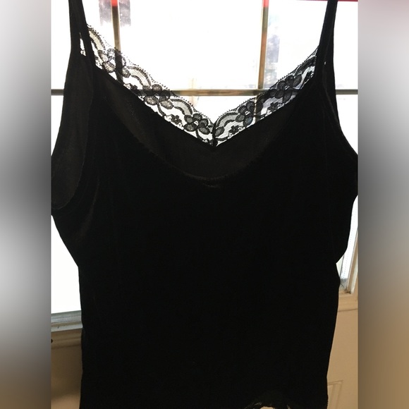 Soft Black Velvet feel Camisole. - Picture 6 of 7